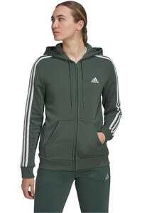 adidas sudadera mujer Essentials Fleece 3 bandas (con capucha) vista frontal