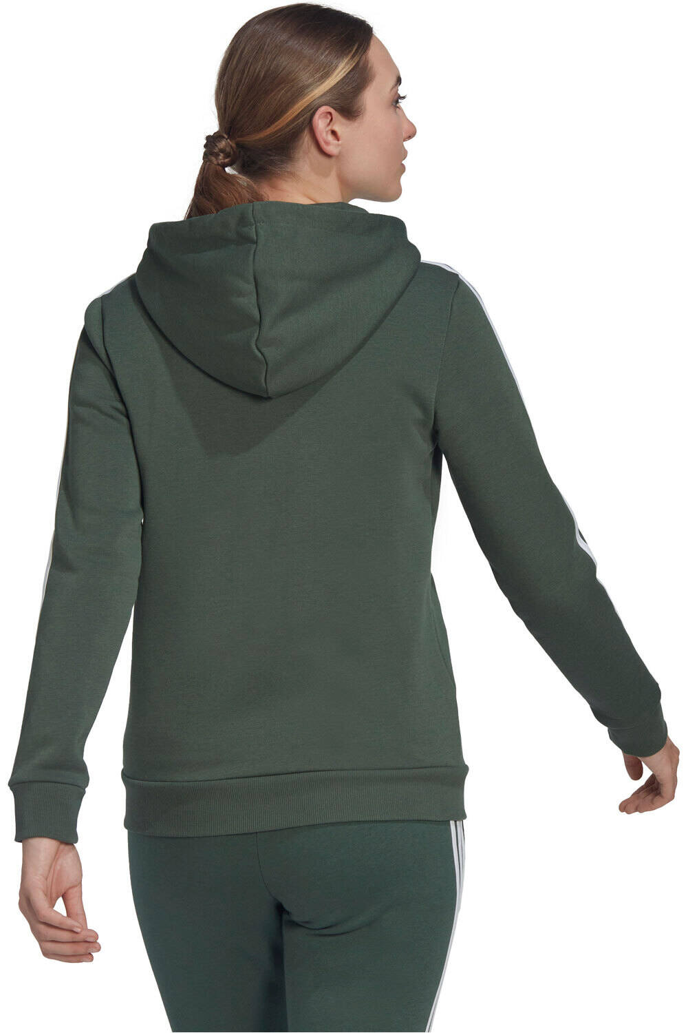 adidas sudadera mujer Essentials Fleece 3 bandas (con capucha) vista trasera