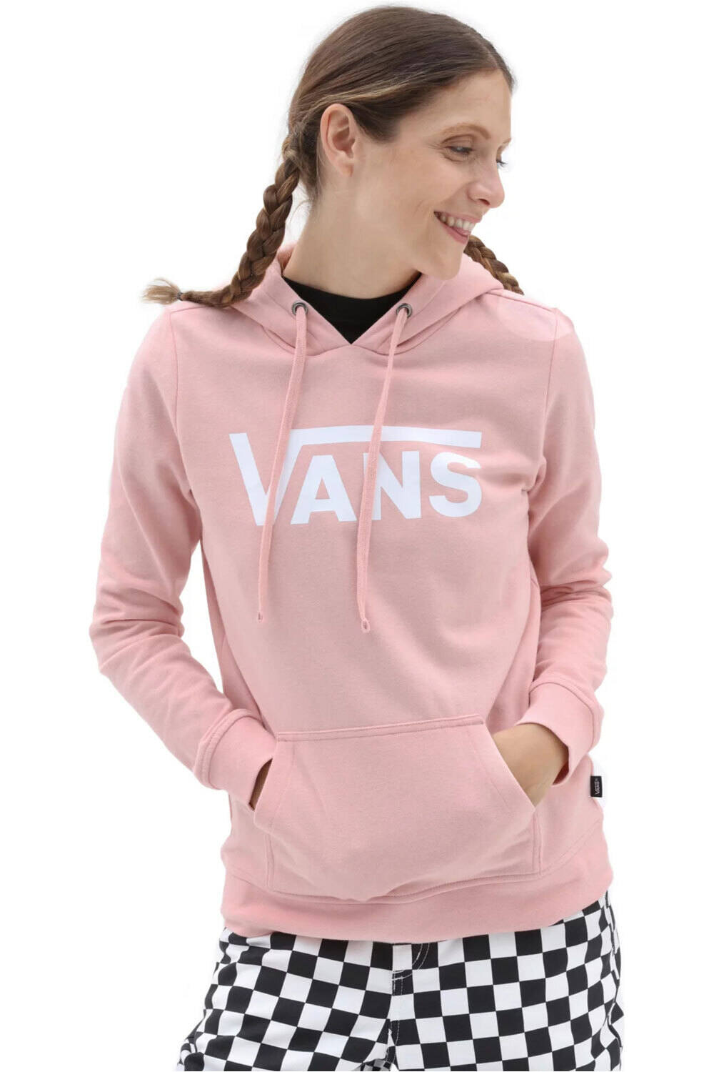 Vans sudadera mujer WM DROP V LOGO HOODIE-B vista frontal