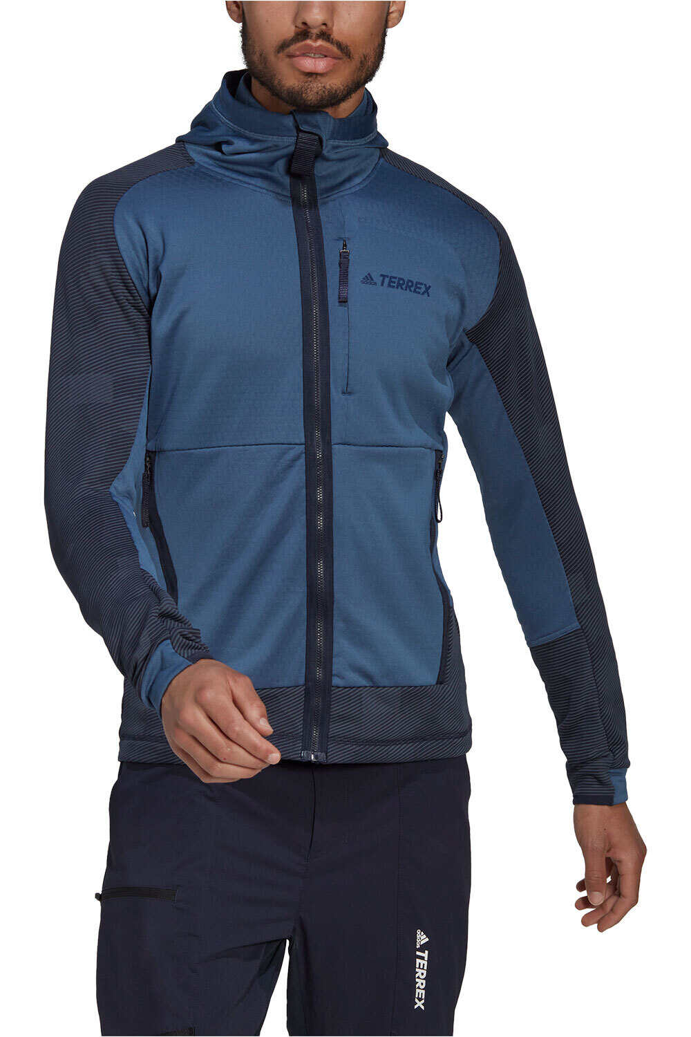 adidas forro polar hombre Terrex Tech Flooce Hiking Fleece con capucha vista frontal