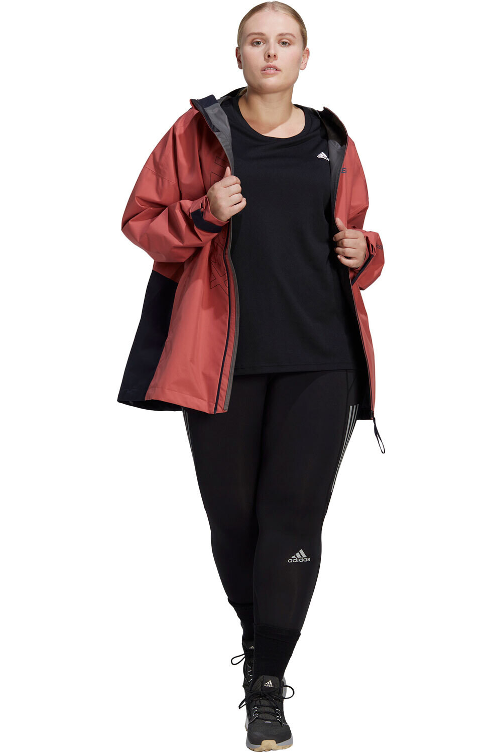 adidas chaqueta impermeable mujer Terrex GORE-TEX Paclite Rain (Tallas grandes) vista trasera