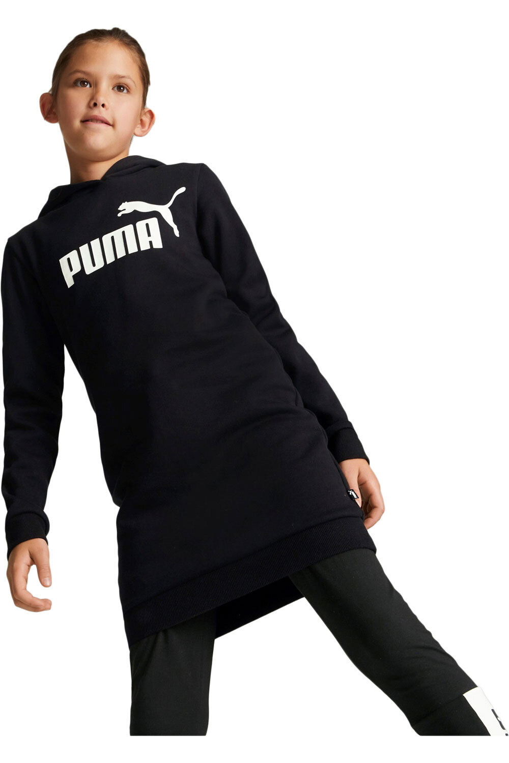 Puma vestido niña ESS Logo Hooded Dres vista frontal