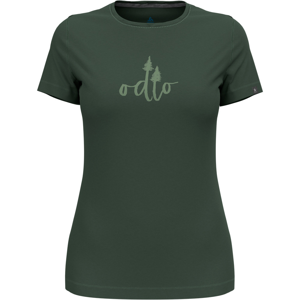 Kumano trees camiseta montaña manga corta mujer Verde (S)