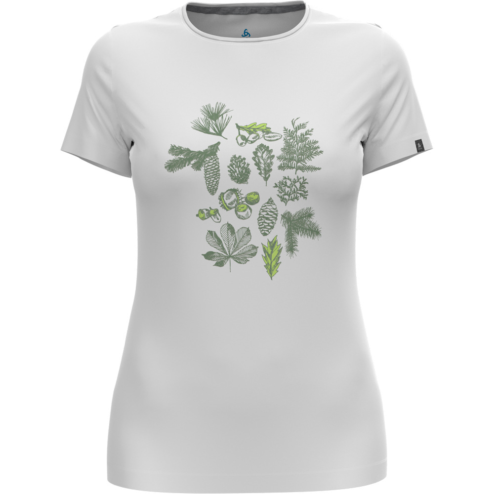 Odlo camiseta montaña manga corta mujer T-shirt crew neck s/s KUMANO FOREST vista frontal