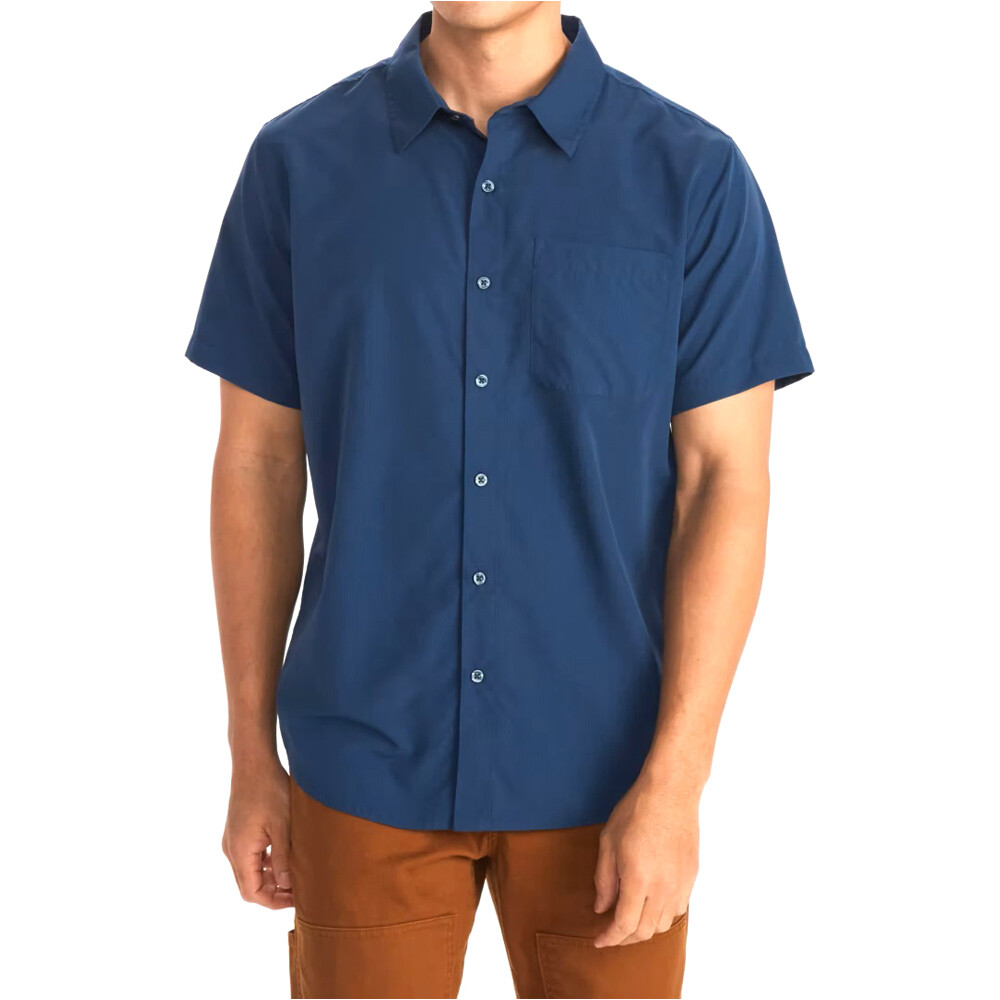 Aerobora camisa montaña manga corta hombre Marino