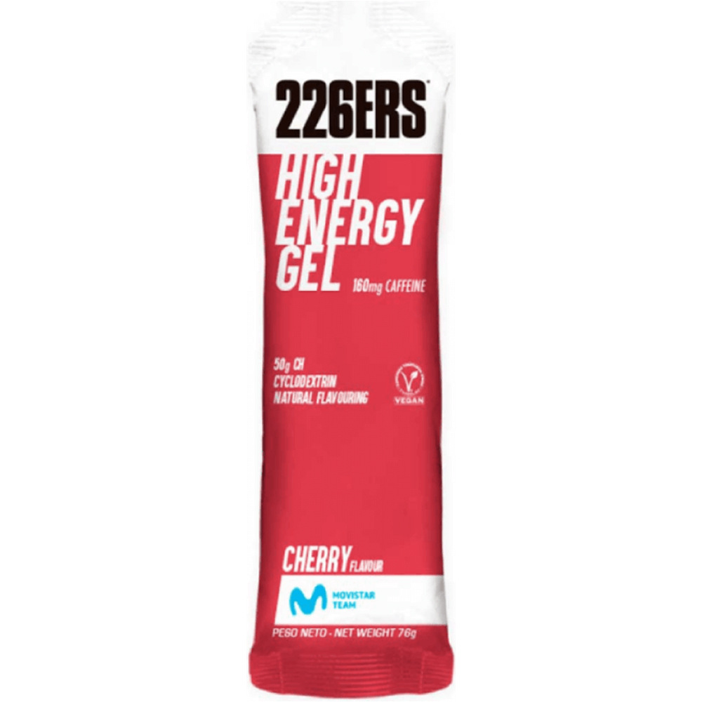 226ers energía instantánea HIGH ENERGY GEL CAFFEINE CHERRY vista frontal