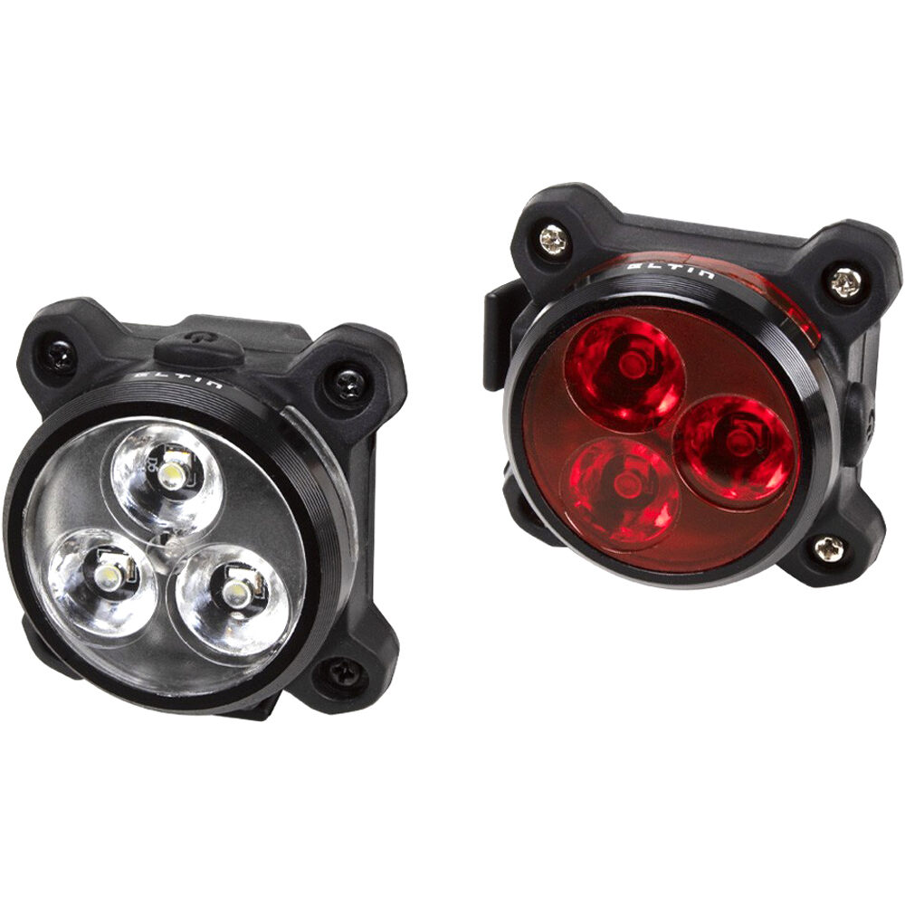Eltin Pack luz bicicleta delantera y trasera lite 120/20 lmenes kit luces bicicleta