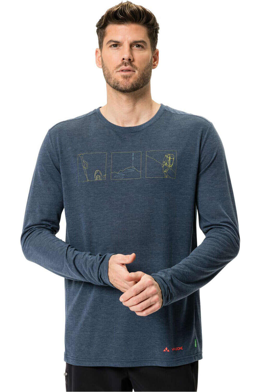 Vaude camiseta montaña manga larga hombre Men's Rosemoor LS T-Shirt III vista frontal