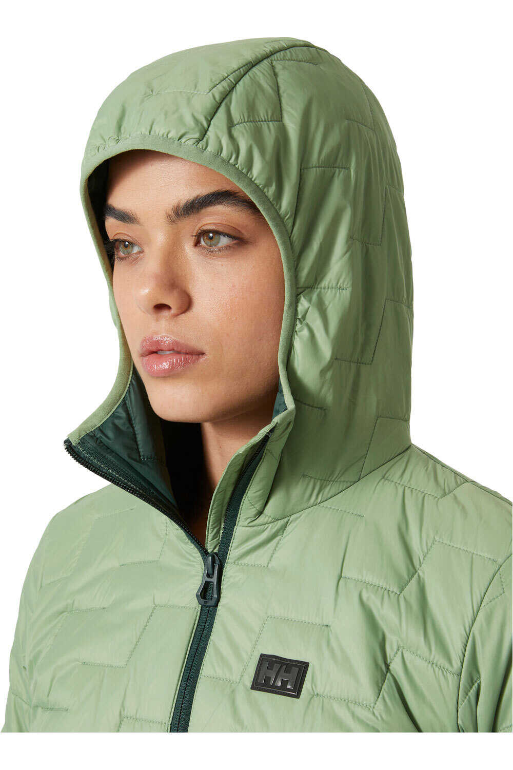 Helly Hansen chaqueta outdoor mujer W LIFALOFT HOODED INS JKT vista detalle