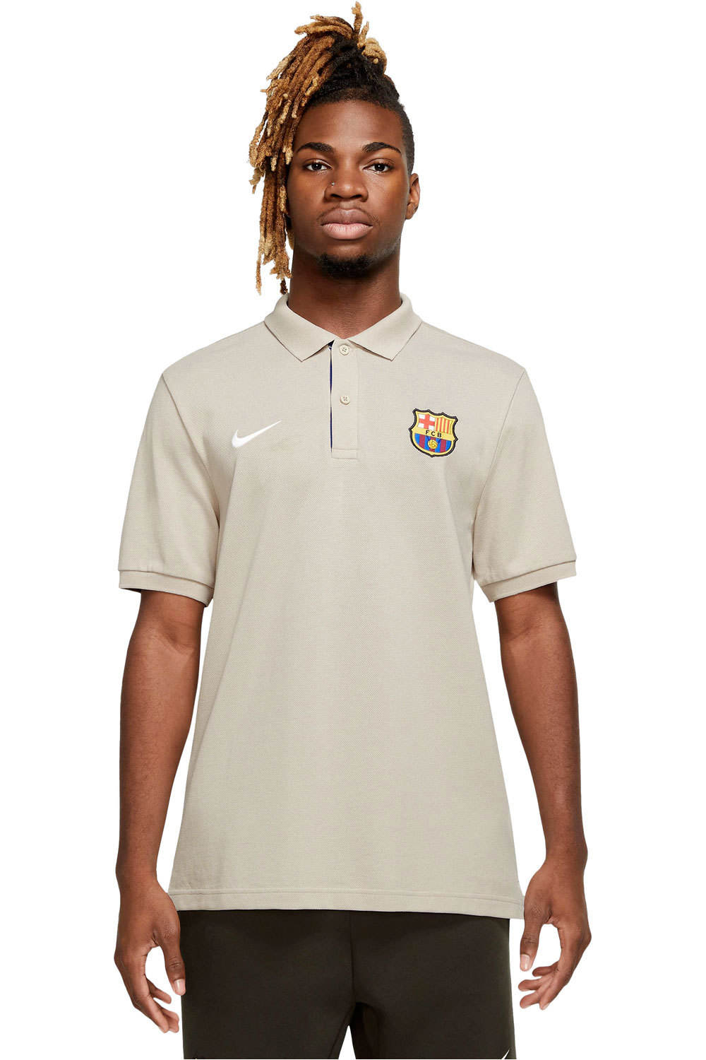 Nike camiseta de fútbol oficiales BARCELONA 24 M NSW POLO PQ CRE GRMN vista frontal