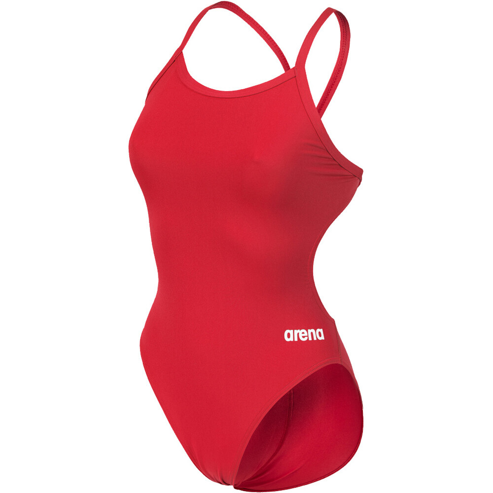 Team swimsuit challenge solid bañador natación mujer Rojo (42)