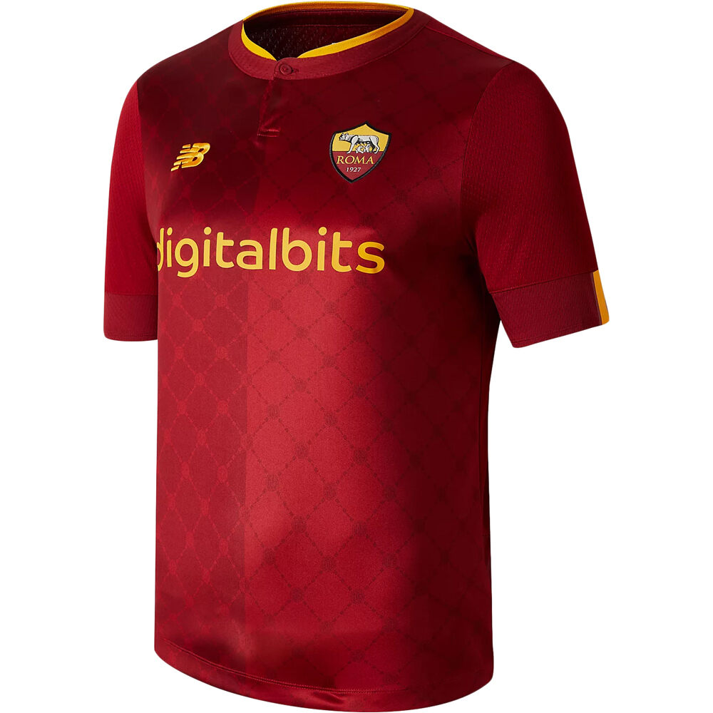New Balance camiseta de fútbol oficiales niño AS Roma 23 23 Home Junior SS Jersey vista frontal