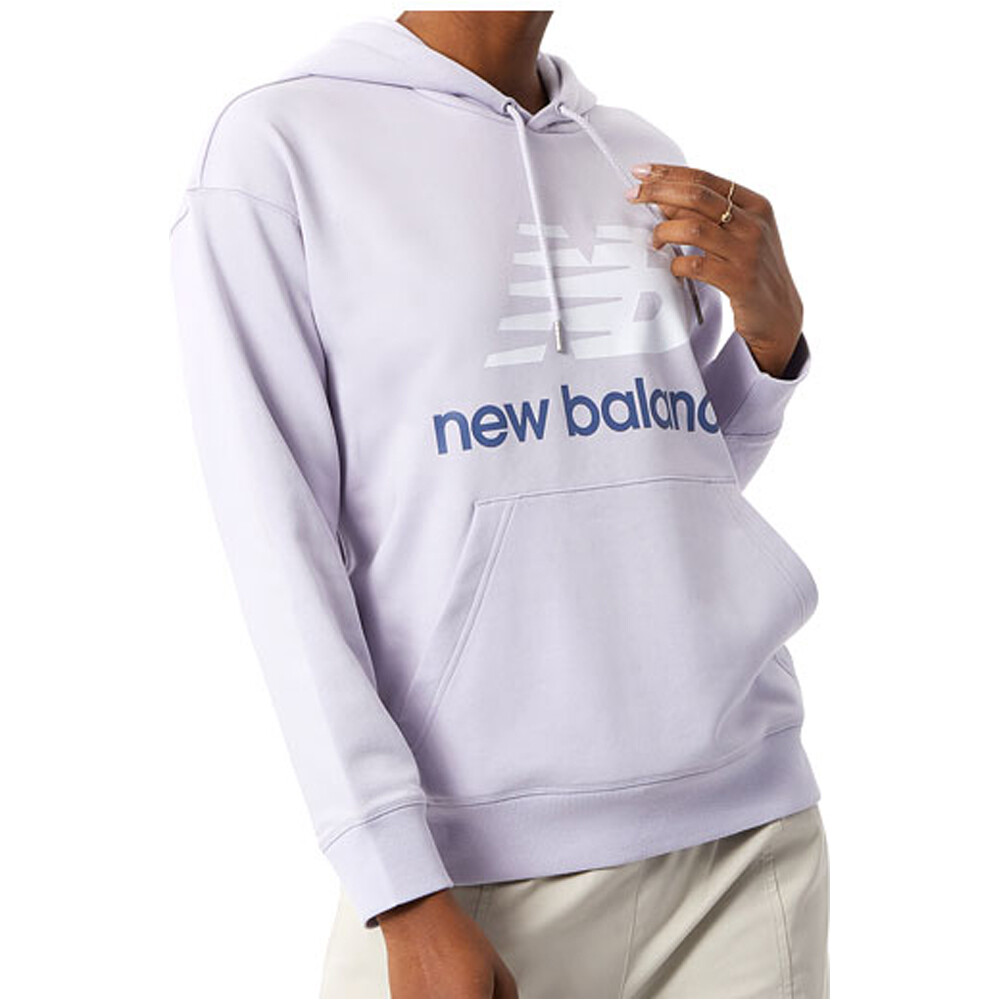 New Balance sudadera mujer NB Essentials Stacked Logo Oversized Pullover Hoodie vista frontal