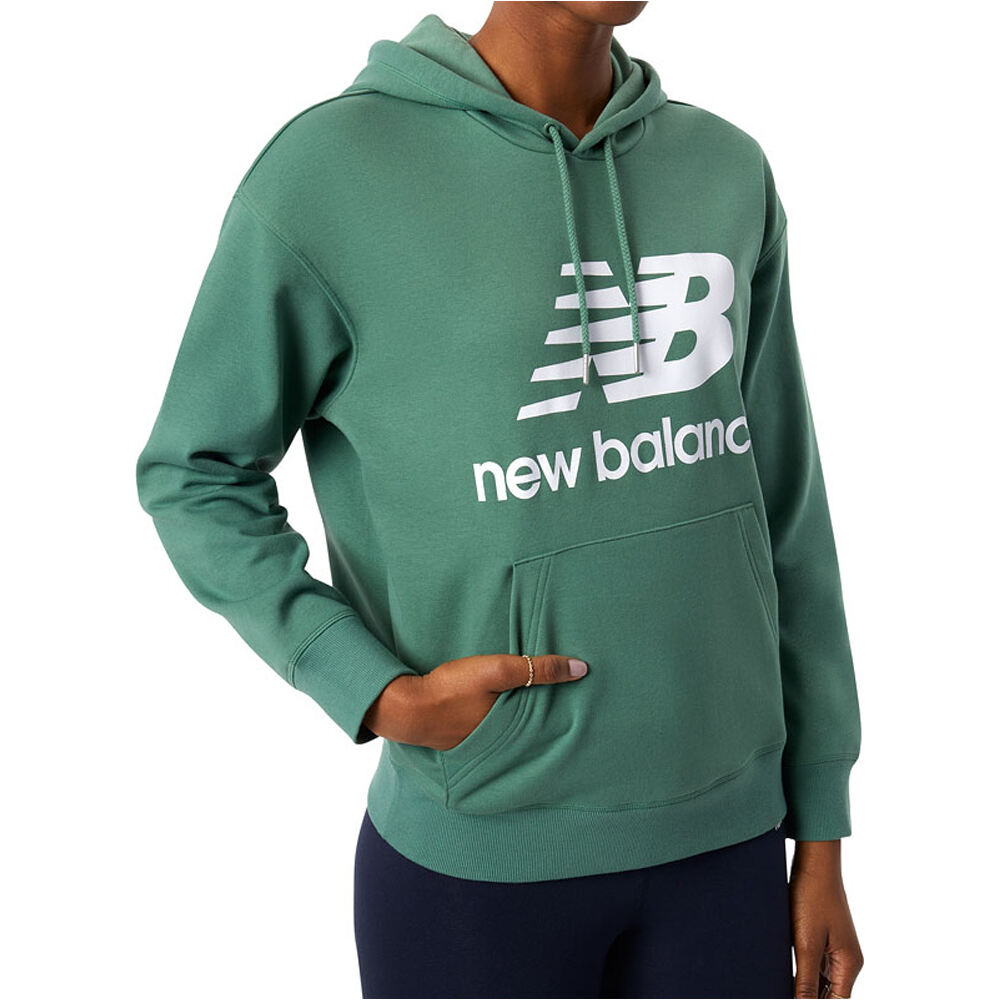 New Balance sudadera mujer NB Essentials Stacked Logo Oversized Pullover Hoodie vista frontal