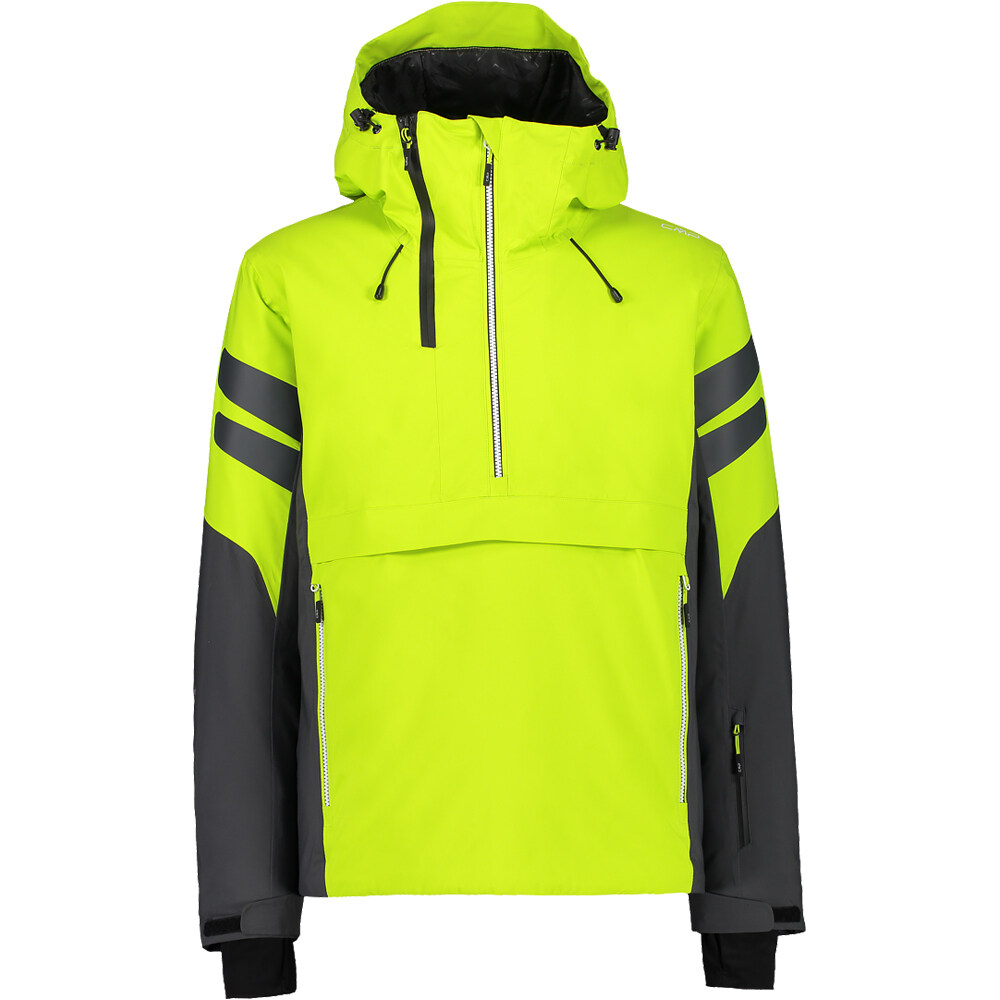 Man anorak fix hood chaqueta esquí hombre Verde (50)