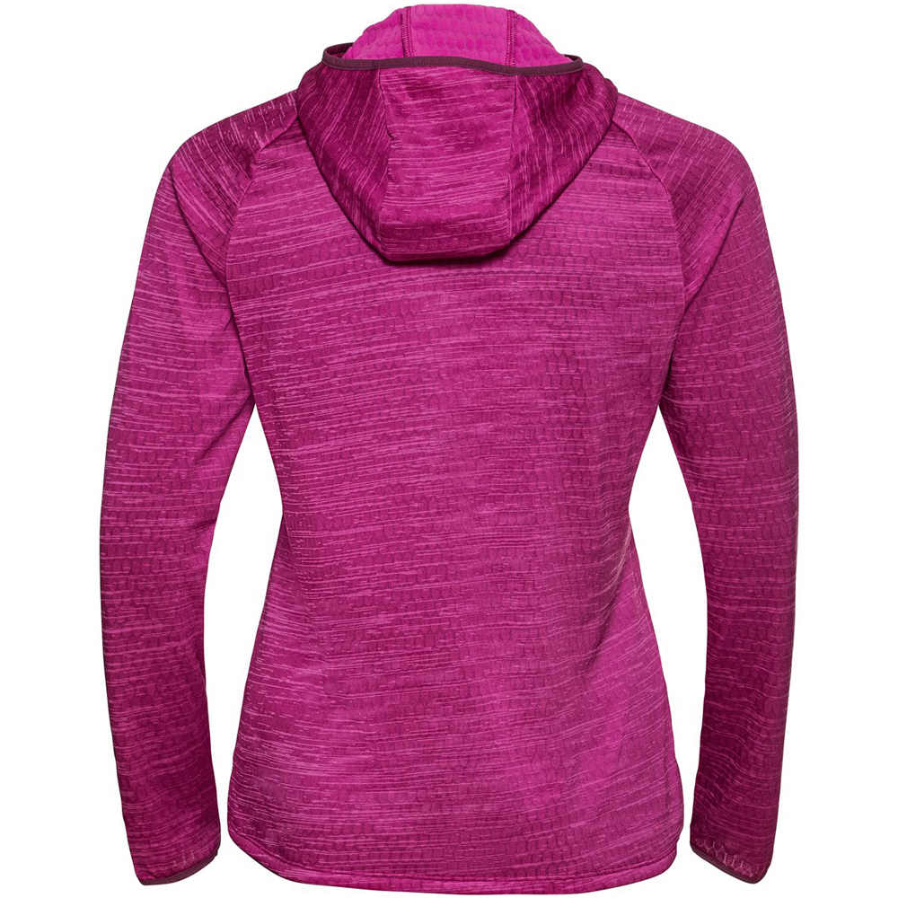 Odlo camiseta técnica manga larga mujer Mid layer hoody RUN EASY WARM vista trasera