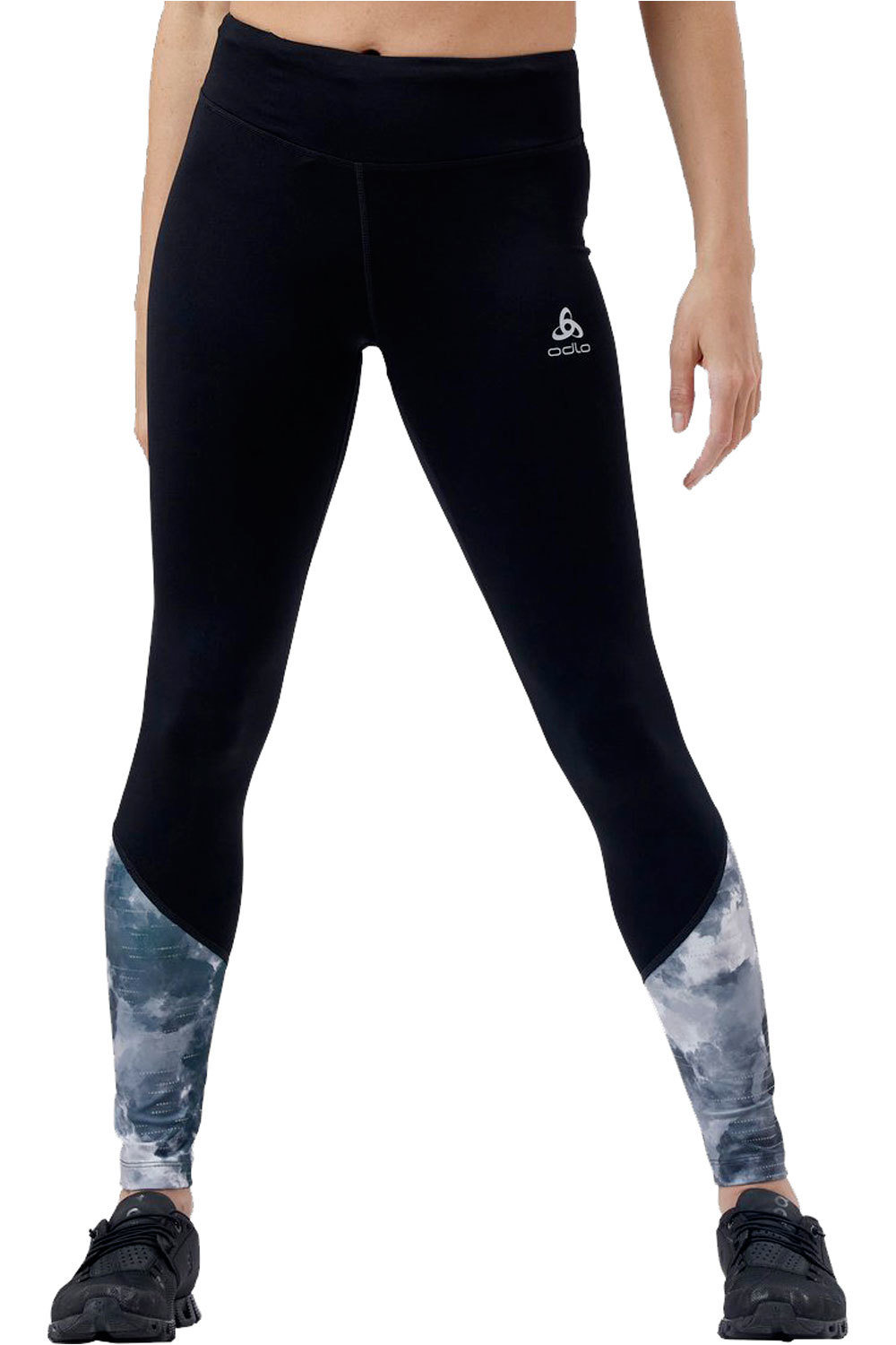 Odlo malla larga running mujer Tights ESSENTIAL  PRINT vista frontal