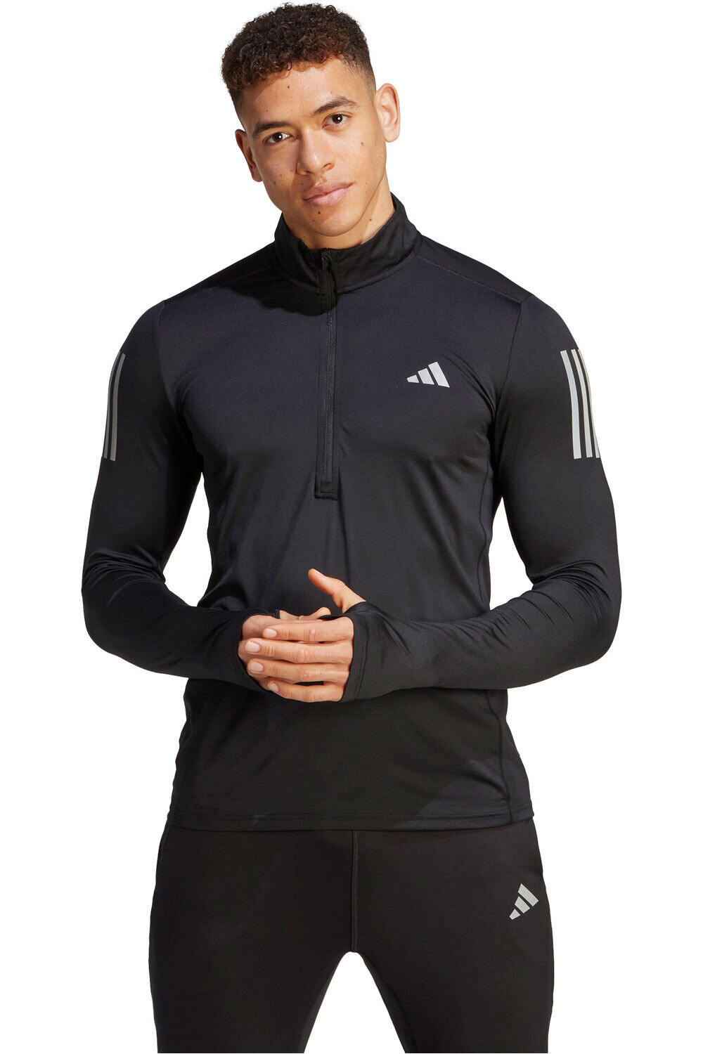 Own the run 1/4 zip camiseta técnica manga larga hombre Negro (XL)
