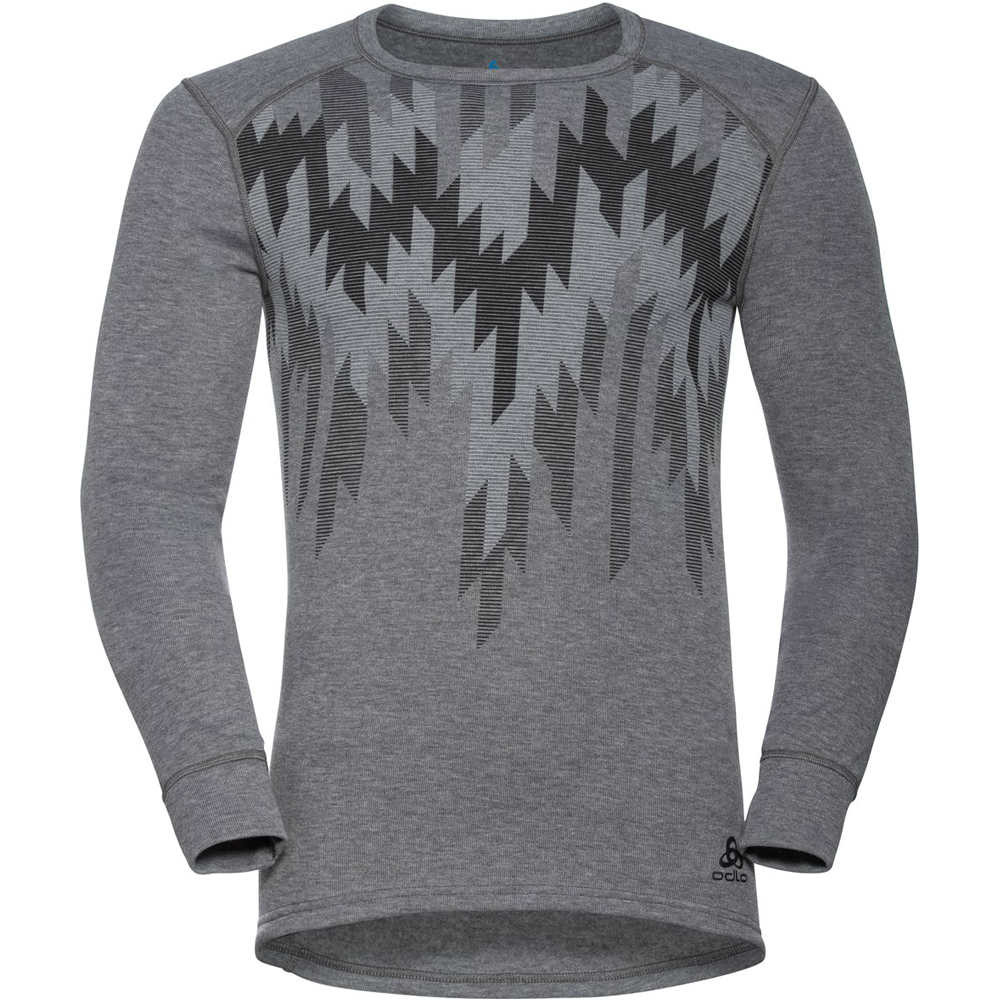 Odlo camiseta térmica manga larga hombre BL TOP crew neck l/s ACTIVE WARM ECO GRA vista detalle