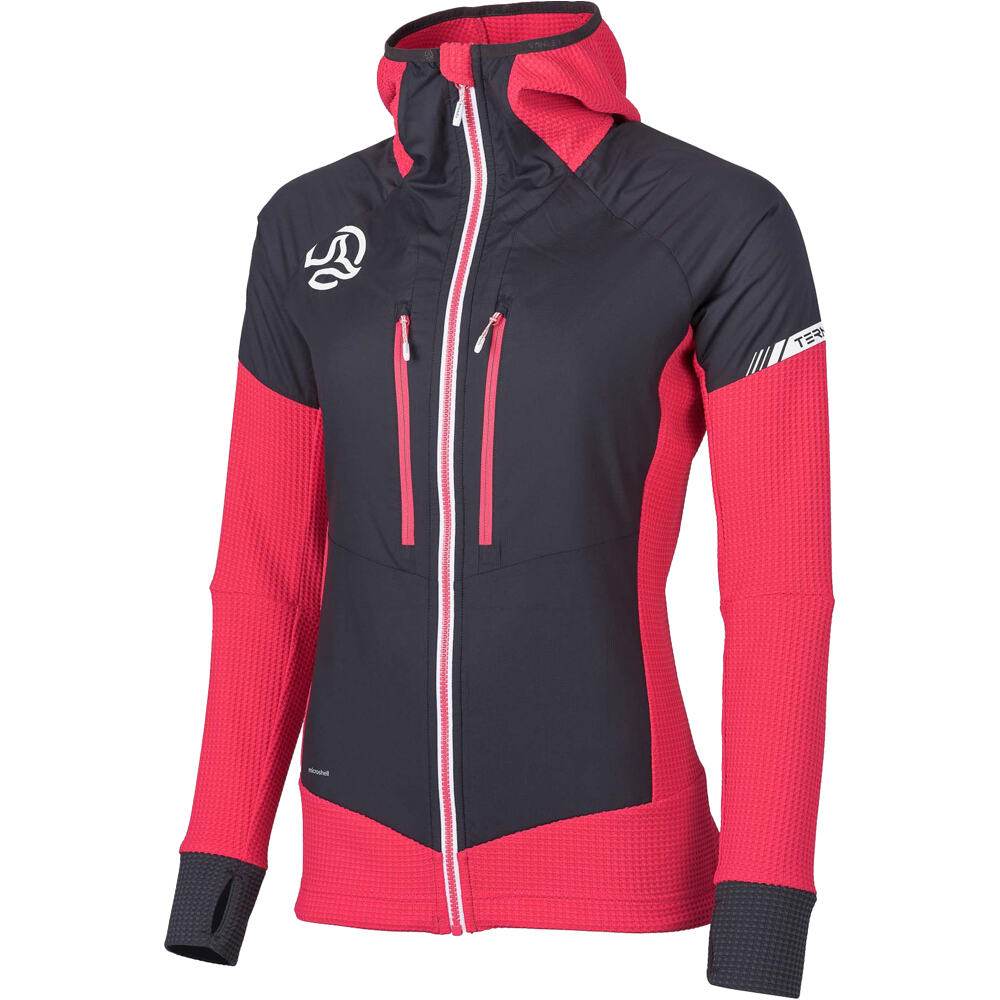 Ternua Agile Hybrid rosa forros polares montaña mujer