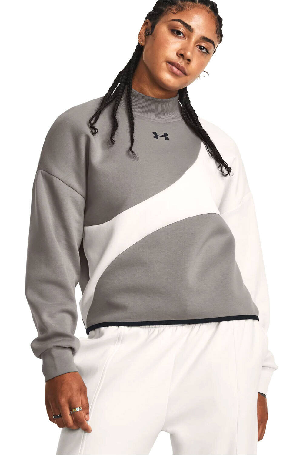 Under Armour sudadera mujer Unstoppable Flc Crop Crew vista frontal