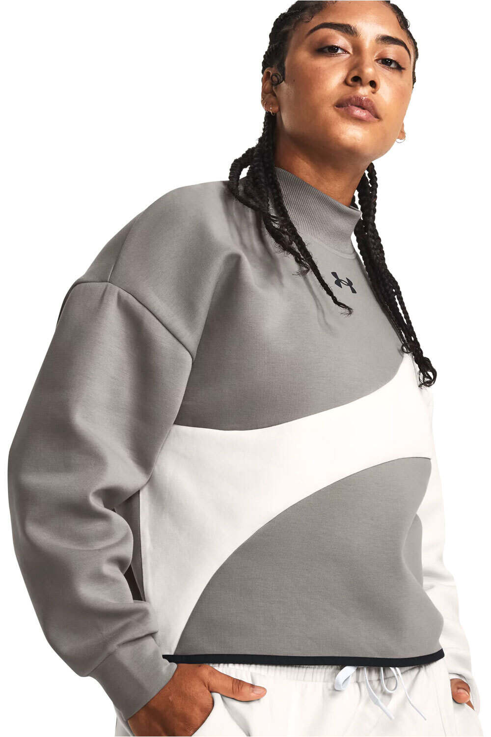 Under Armour sudadera mujer Unstoppable Flc Crop Crew vista detalle