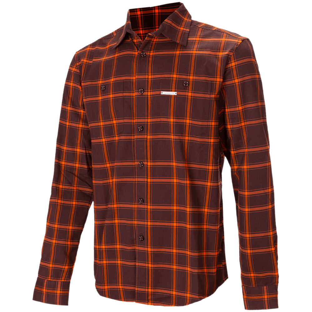 Zernez camisa montaña manga larga hombre Granate (M)