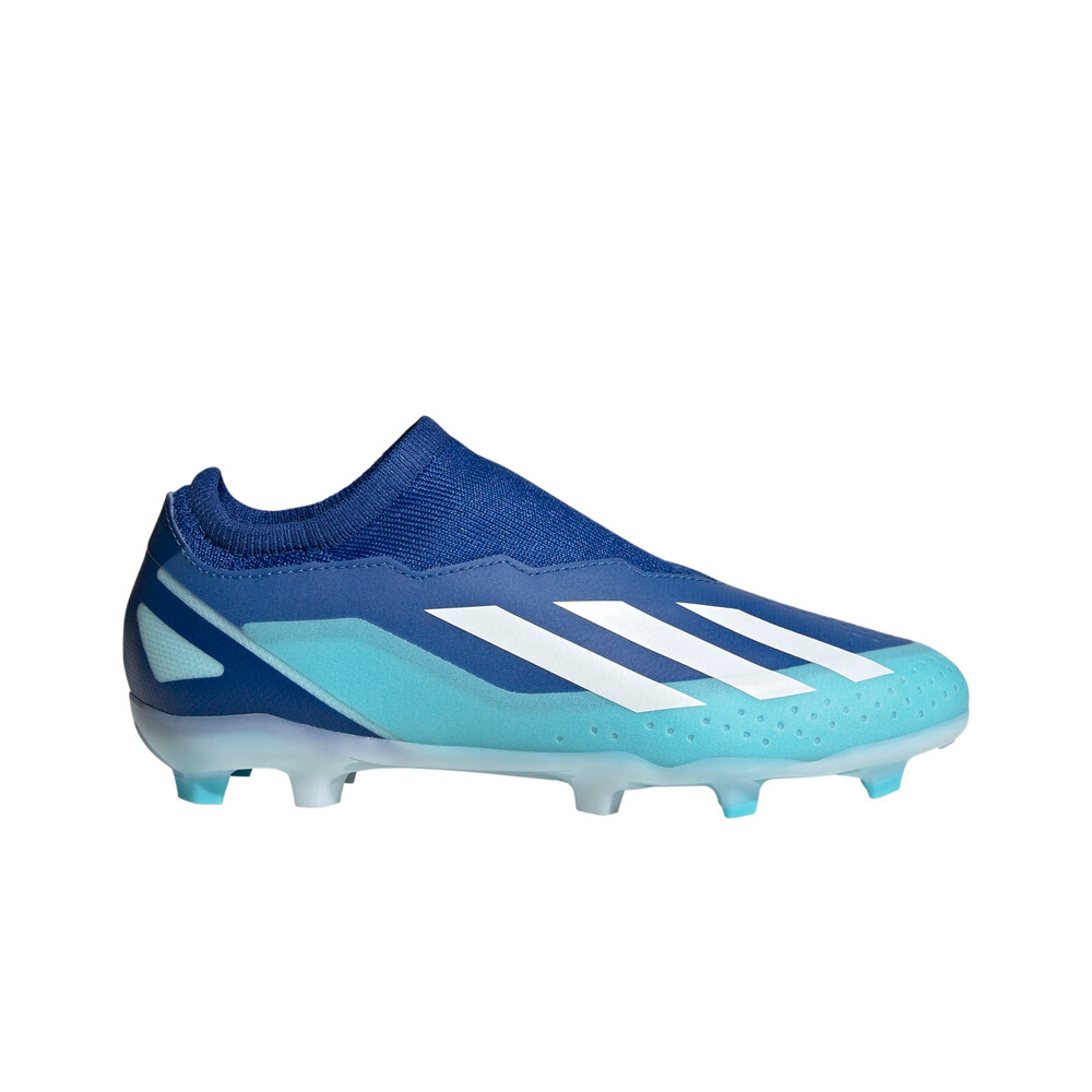 adidas botas de futbol niño cesped artificial X CRAZYFAST.3 LL FG J AZ lateral exterior