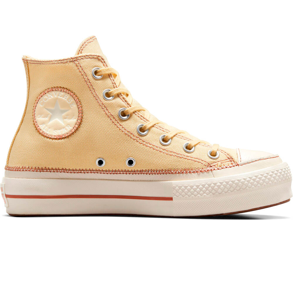 Chuck taylor all star lift platform contrast stitching zapatilla moda mujer Marron (37)