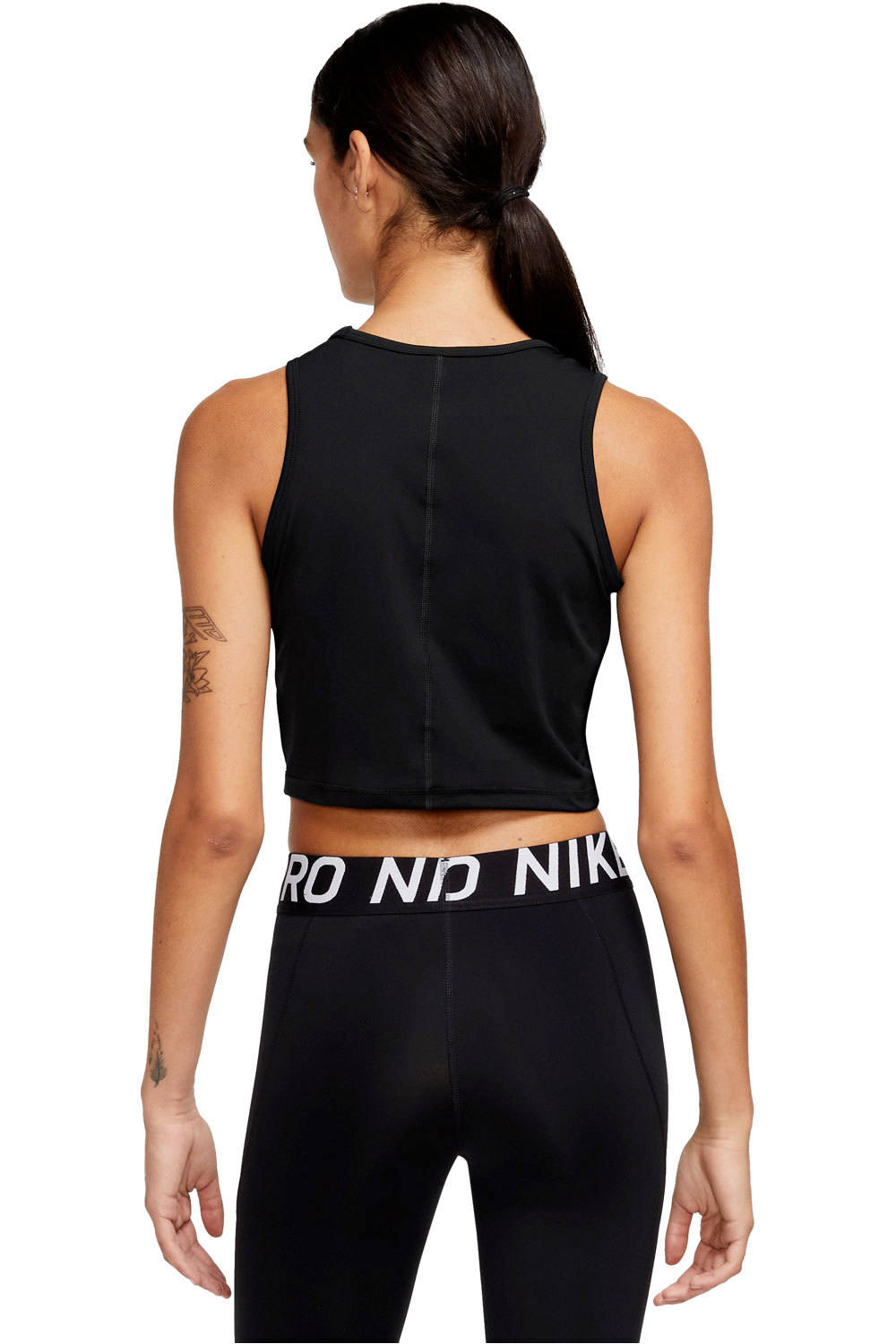 Nike camiseta tirantes fitness mujer W NP DF CROP TANK GRX vista trasera