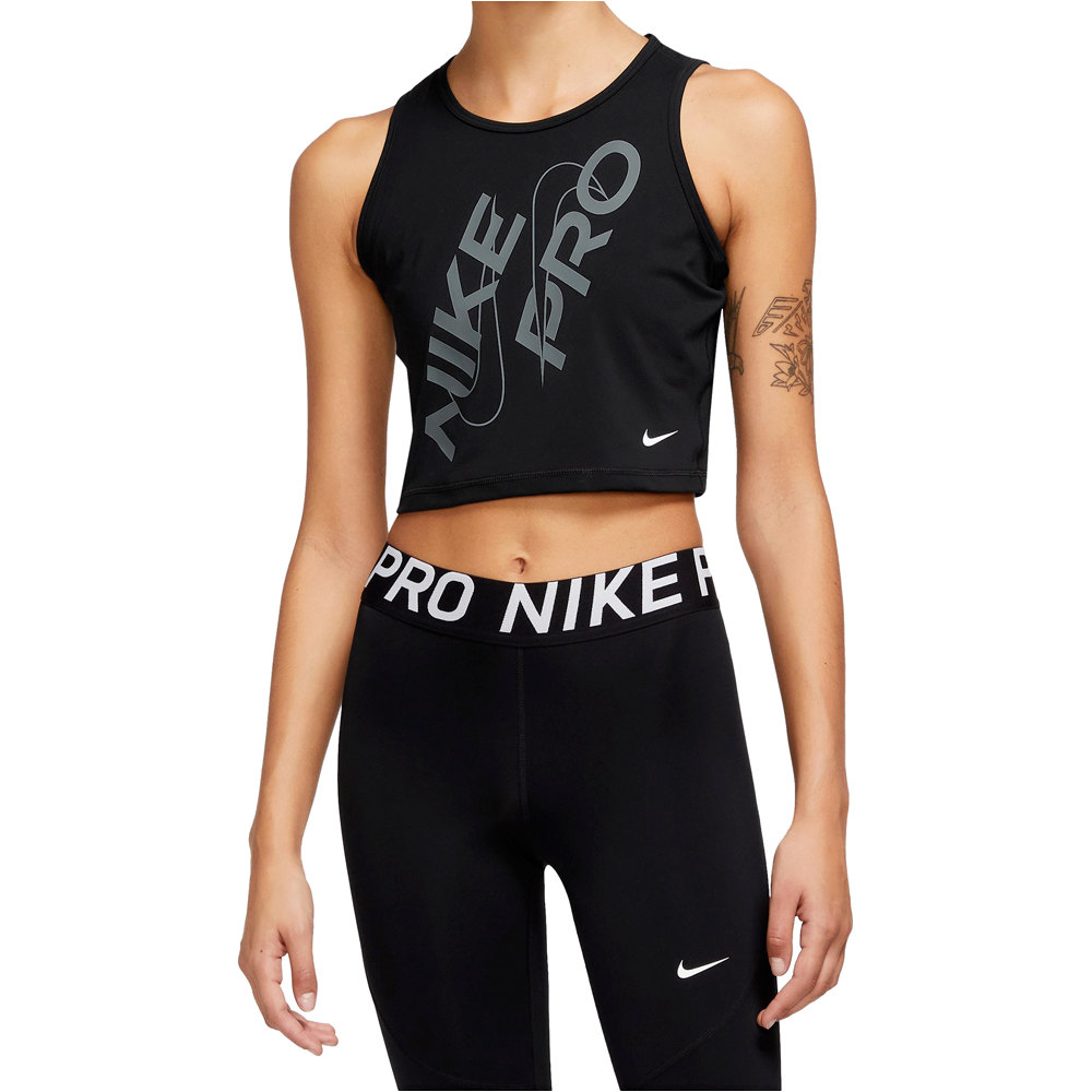 Nike camiseta tirantes fitness mujer W NP DF CROP TANK GRX 03