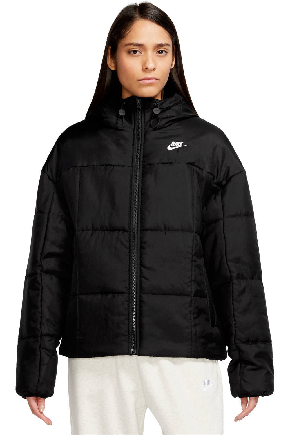 Sportswear classic puffer chaquetas mujer Negro (M)
