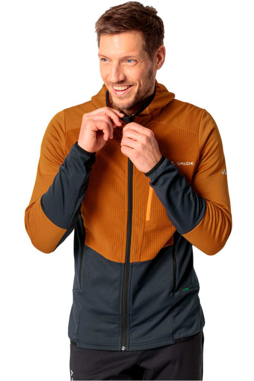 Vaude forro polar hombre Men's Monviso Hooded Grid Fleece Jacket vista frontal