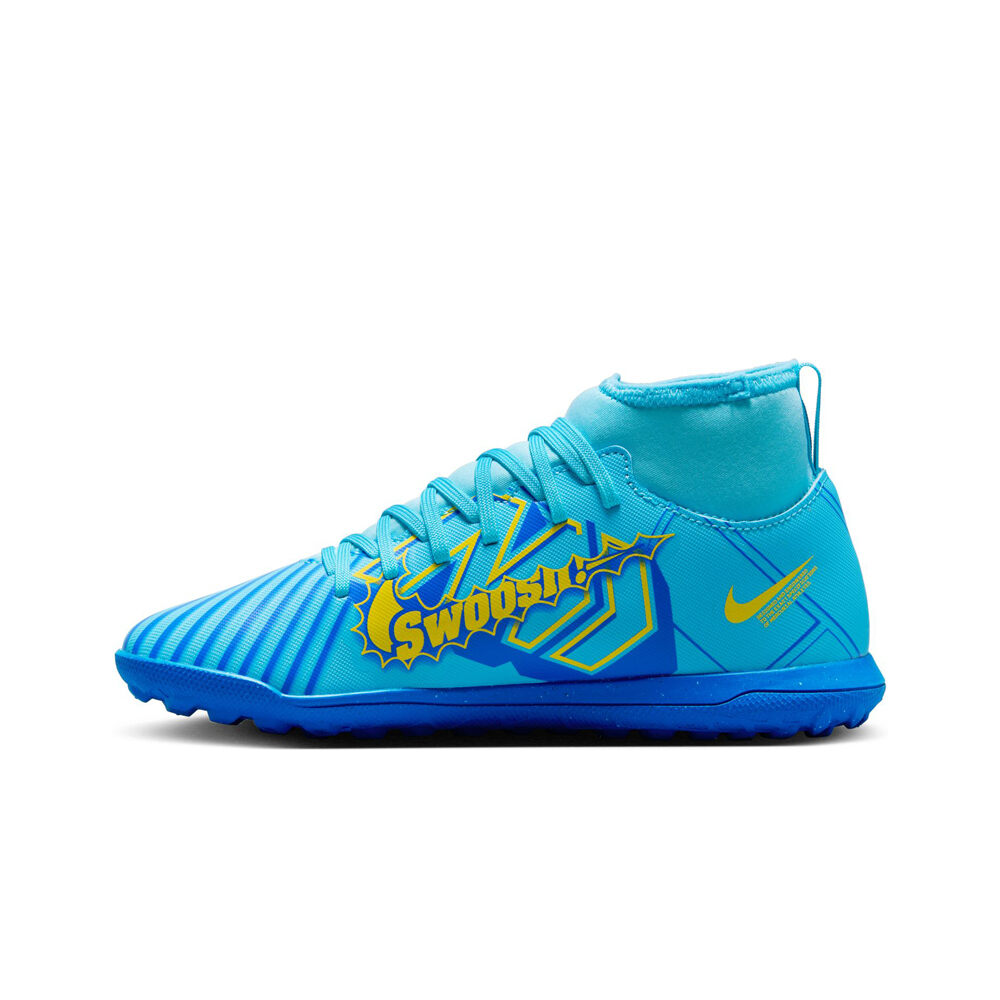 Nike botas de futbol niño multitaco y terreno duro JR SUPERFLY 9 CLUB KM TF AZBL puntera