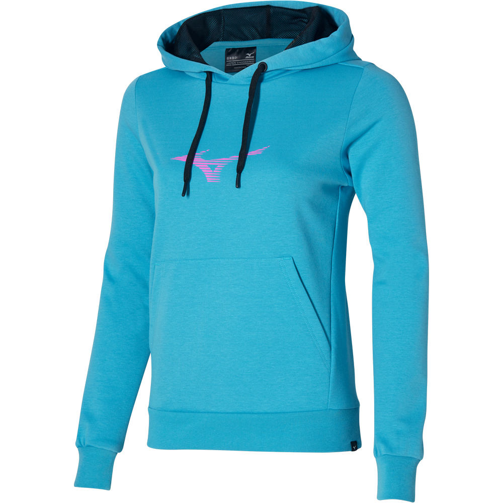 Mizuno camiseta técnica manga larga mujer Graphic Hoody (w) vista frontal