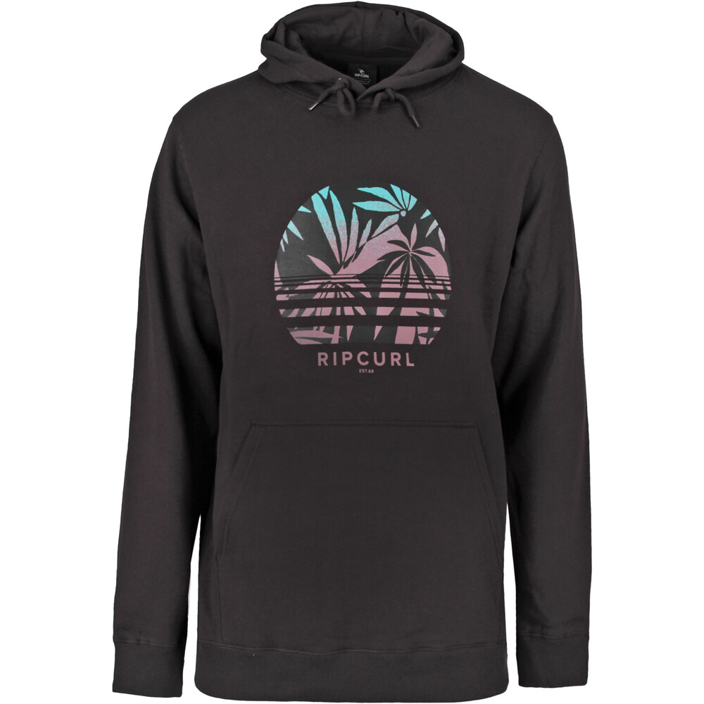 Sunset flower sudadera hombre Negro (M)