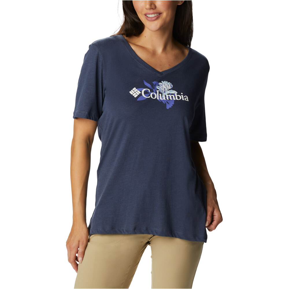 Columbia camiseta manga corta mujer Bluebird Day Relaxed V Neck vista frontal