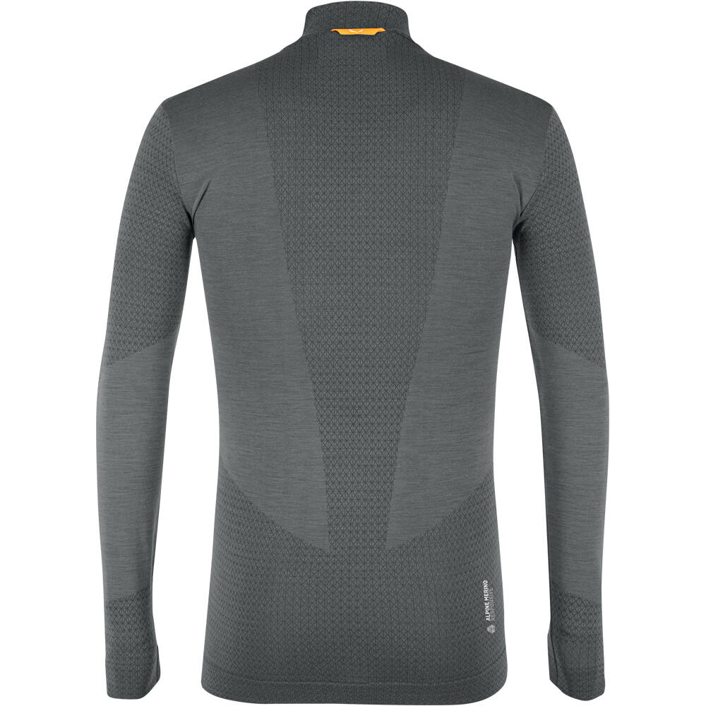 Salewa camiseta térmica manga larga hombre ZEBRU MED WARM AMR M 1/2Z TEE vista trasera