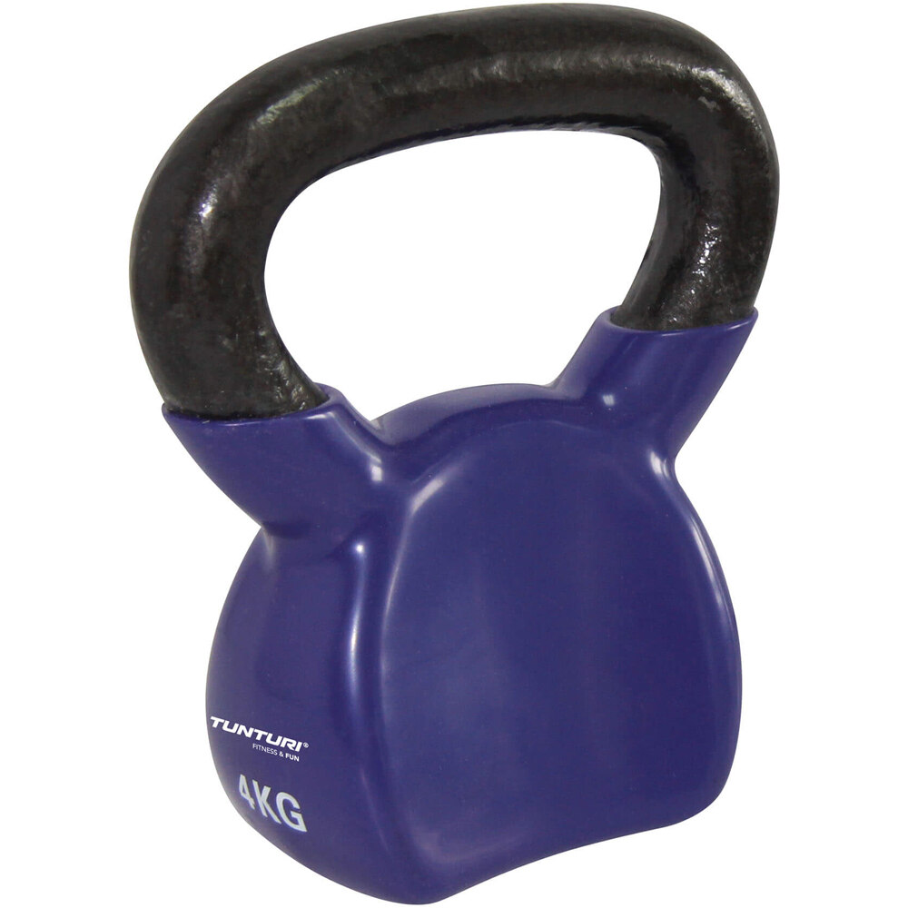 Tunturi mancuernas VINYL KETTLE BELL 4 KG PURPLE (PESA RUSA) vista frontal