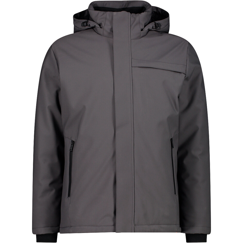 Cmp man long jacket snaps hood chaqueta softshell hombre