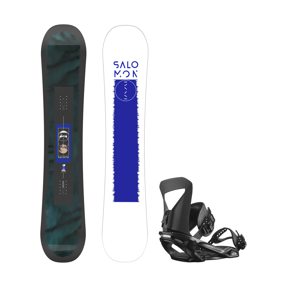 Salomon pack snowboard/ fijaciones adulto BOARD SET PULSE+PACT BLACK vista frontal