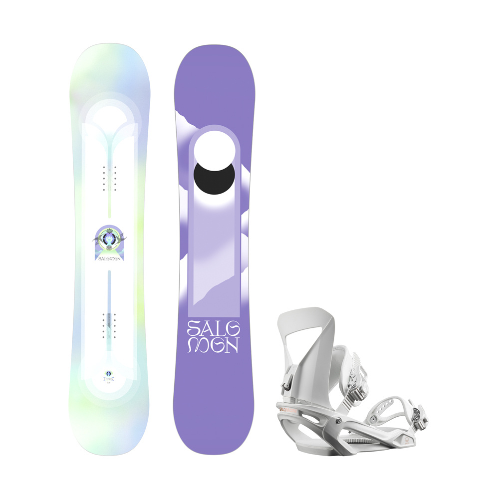 Salomon pack snowboard/ fijaciones adulto BOARD SET LOTUS+SPELL WHITE vista frontal