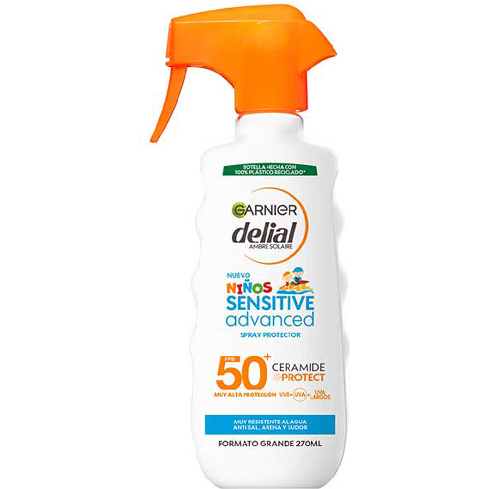 Delial protección solar corporal Pistola nios Sensitive Advanced IP50 270ml vista frontal