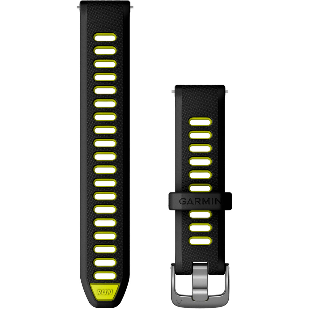 Garmin correas de relojes deportivos Correa Negro / Amarillo 18mm vista frontal