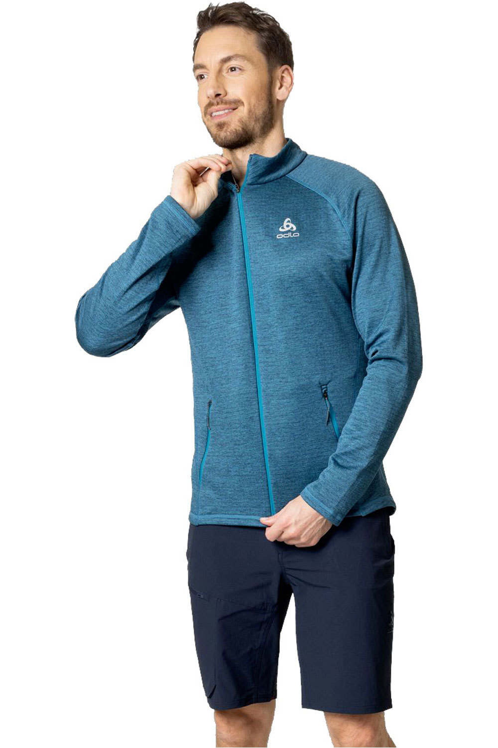 Odlo forro polar hombre Mid layer full zip TENCIA vista frontal