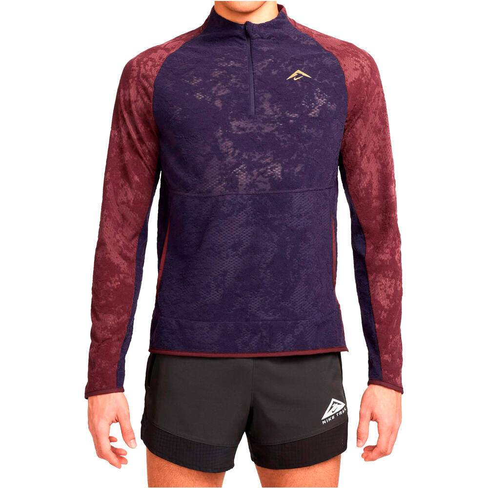 Nike camisetas trail running manga larga hombre M NK DF TRAIL MIDLAYER HZ vista frontal