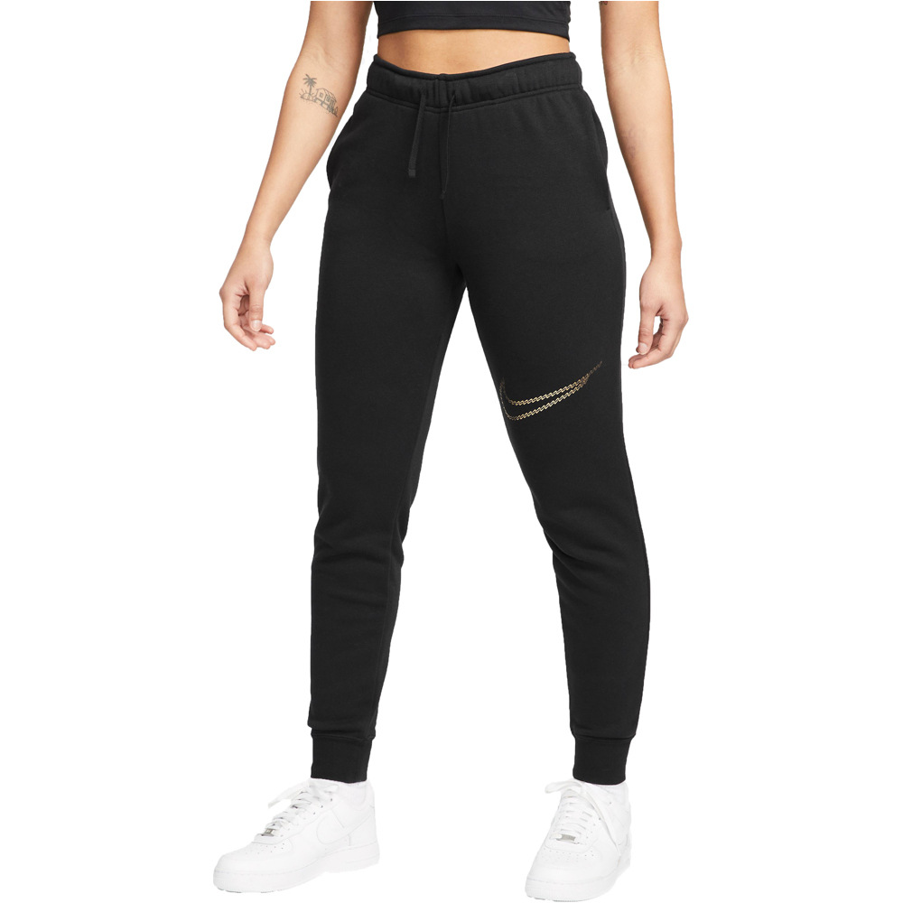 Club fleece pantalón mujer Negro (L)