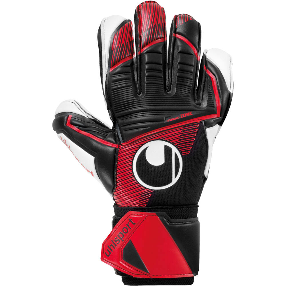 Uhlsport guantes portero POWERLINE SUPERSOFT NERO vista frontal