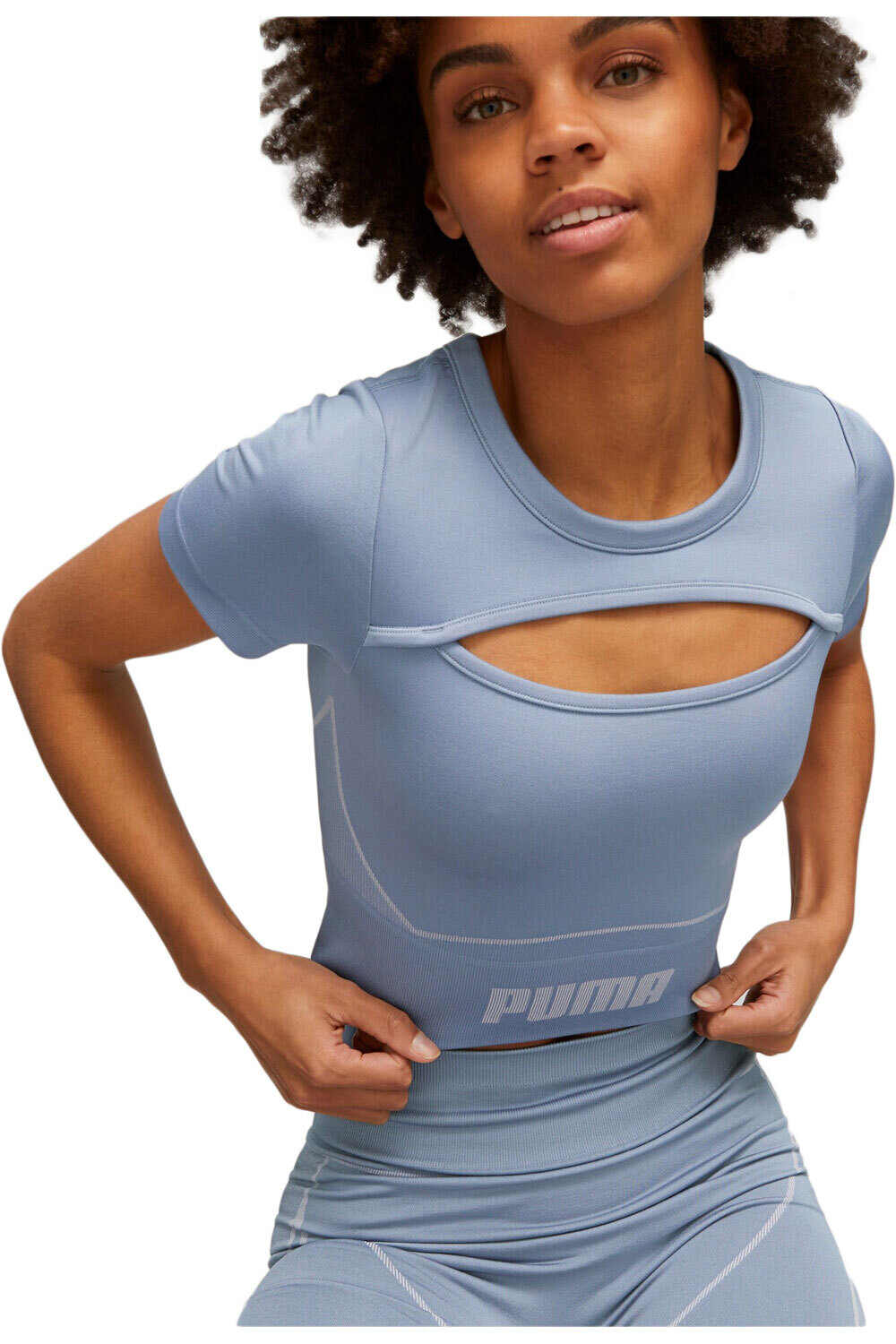 Puma camiseta tirantes fitness mujer Formknit Seamless Baby Tee vista frontal