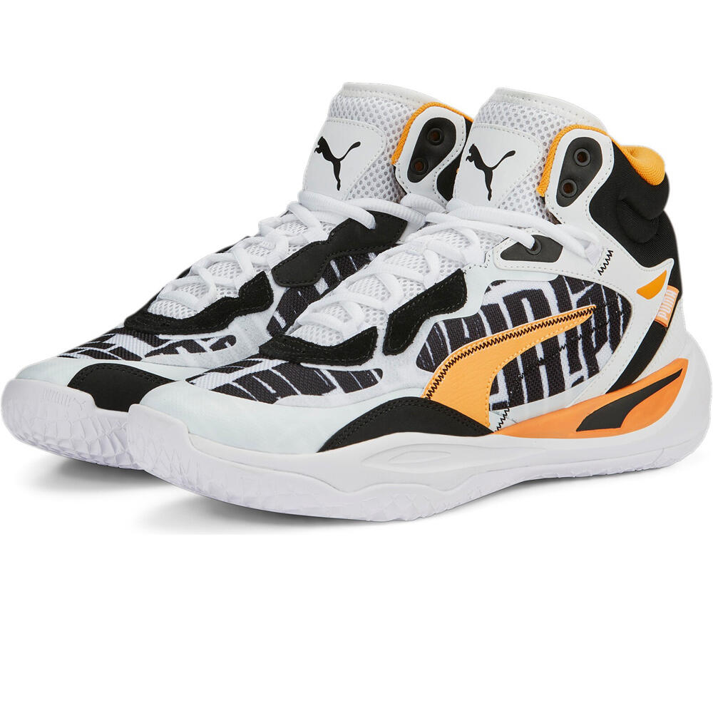 Puma zapatilla baloncesto Playmaker Pro Mid Block Party lateral interior